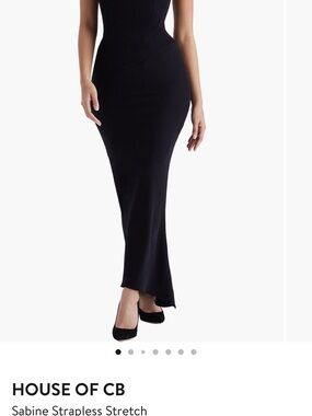 House of CB Black Strapless Maxi Skirt